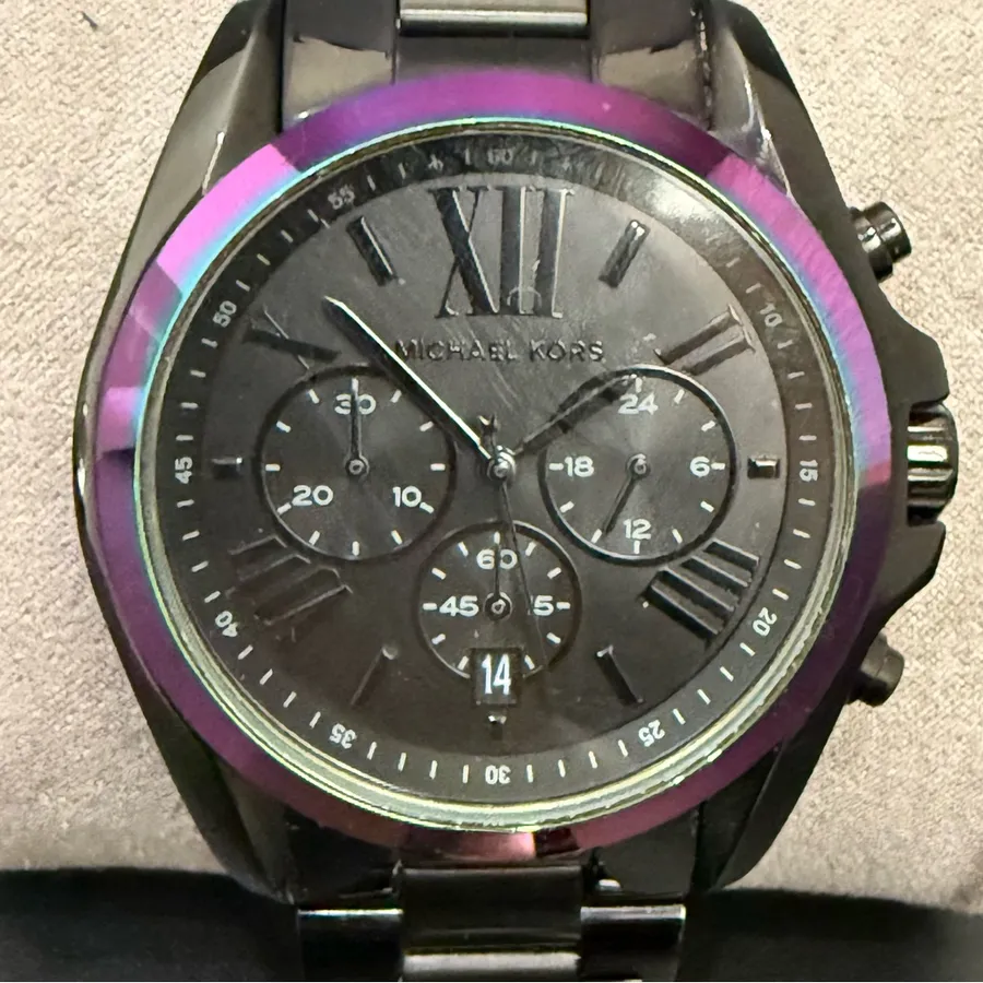 MICHAEL KORS MK6444 Bradshaw Chrono Black-tone Iridescent 43mm Women’s Watch