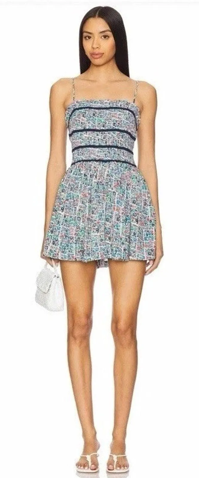 Free People Black/Brown Bali Checked Out Printed Dress - SZ M - NEW $138