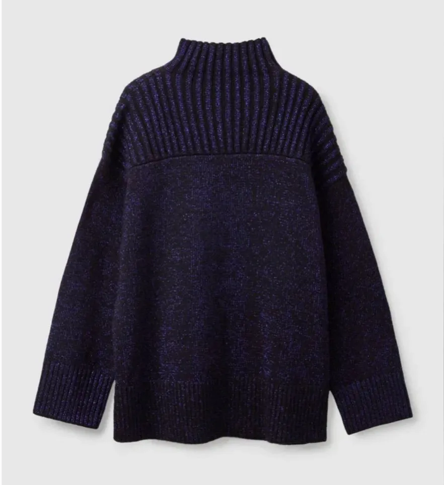 COS High-Neck Metallic wool oversized sweater