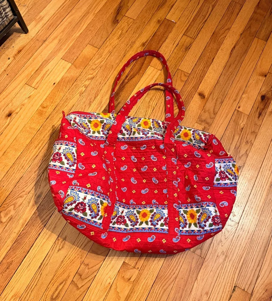 Vera Bradley large original duffel retired "Americana Red" "Red Bandana" pattern