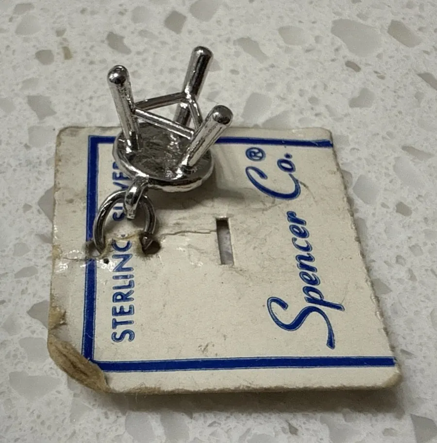 VINTAGE ESTATE SPENCER CO. 925 STERLING SILVER 3 Leg Stool CHARM