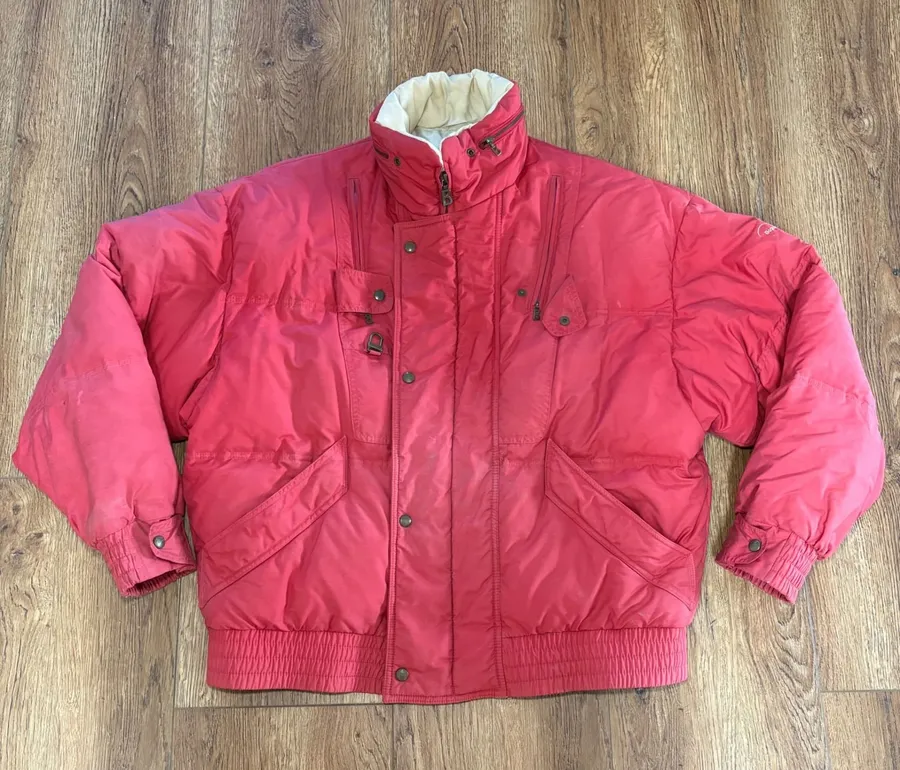 Vintage Bogner Red Goose Down Puffer Ski Jacket USA Made Womens EUR 36 Retro
