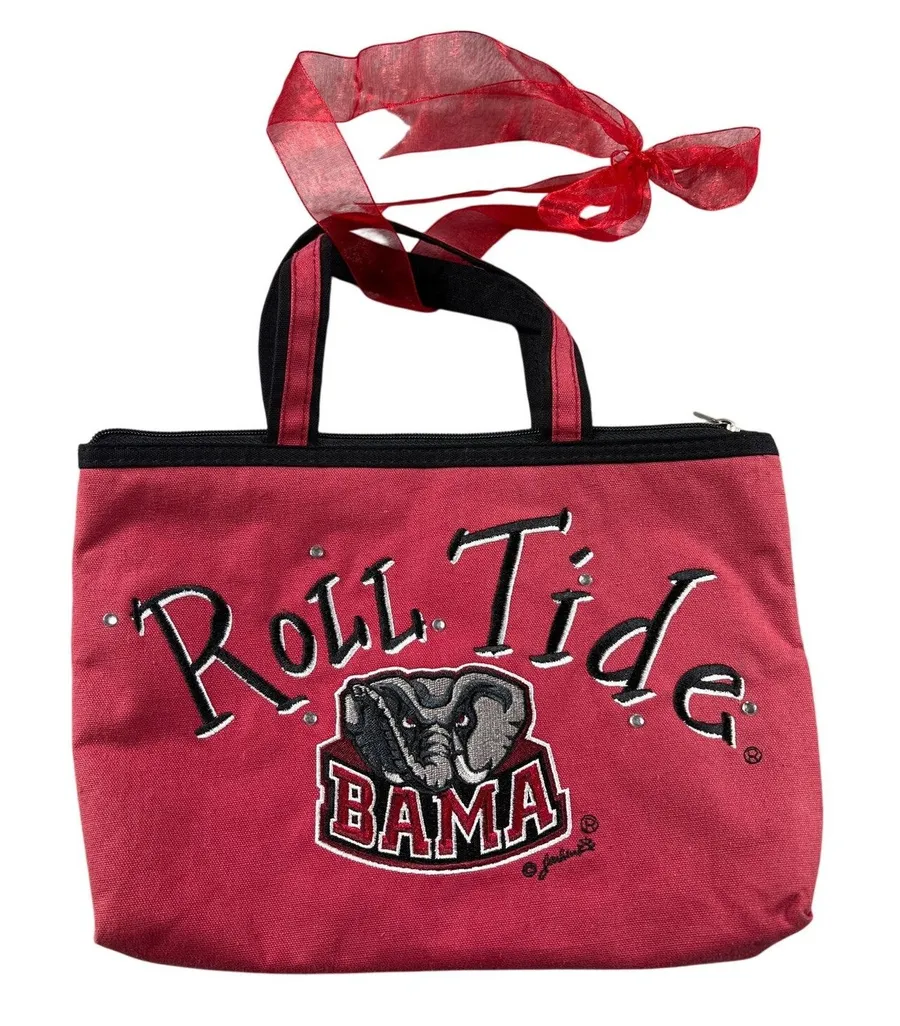 Alabama Crimson Tide Roll Tide Small Red Canvas Tote Bag NCAA Bama Purse