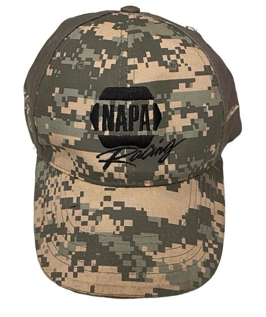 NAPA Racing NASCAR Camo Camouflage Hat Fallen Heroes Ron Capps Patriotic Elliott Green