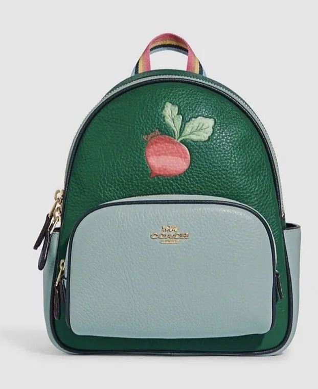 COACH MINI COURT BACKPACK WITH RADISH
