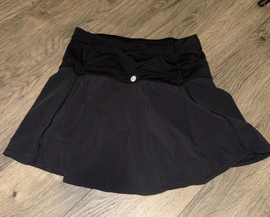 lululemon athletica black flared skater athletic skort