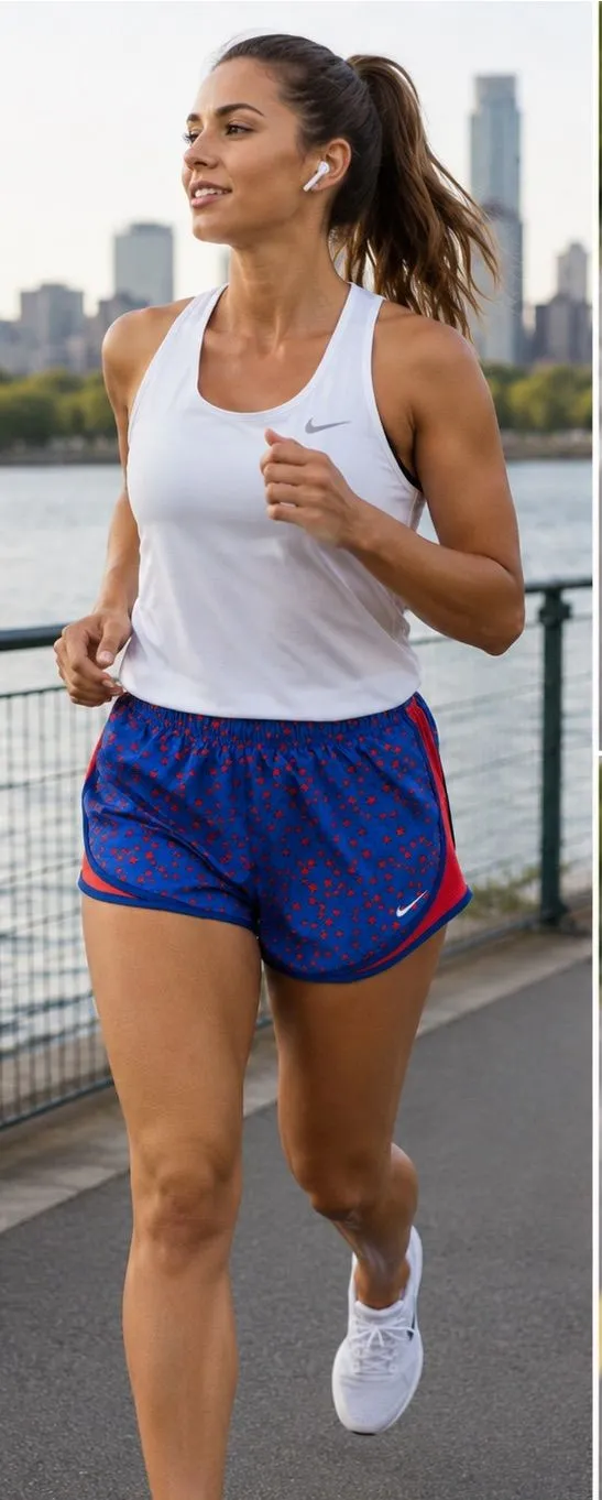 NWT Nike Dri-FIT Tempo Running Shorts Blue Red Stars 3X Plus Size