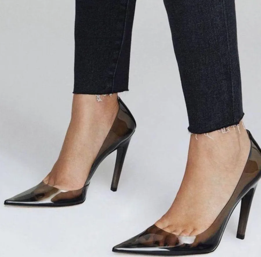 NEW Good American cinderella Pump In Light Smoke Size 9.5