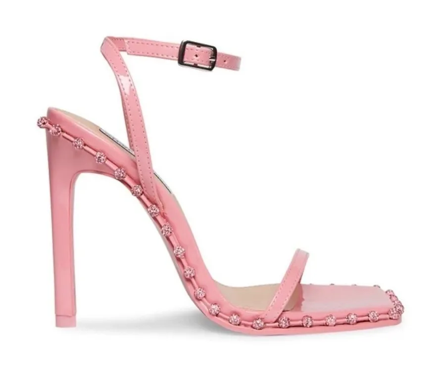 Steve Madden Zelle Square Toe Rhinestone Heels in Pink Size 9
