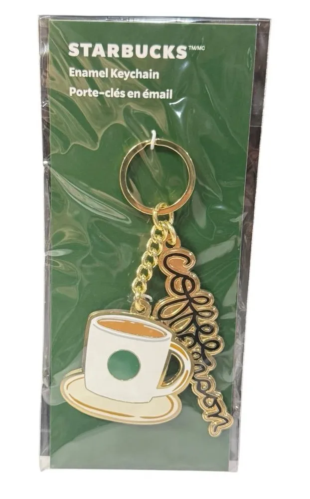 Starbucks Coffee Person Enamel Keychain Mug Charm NIP
