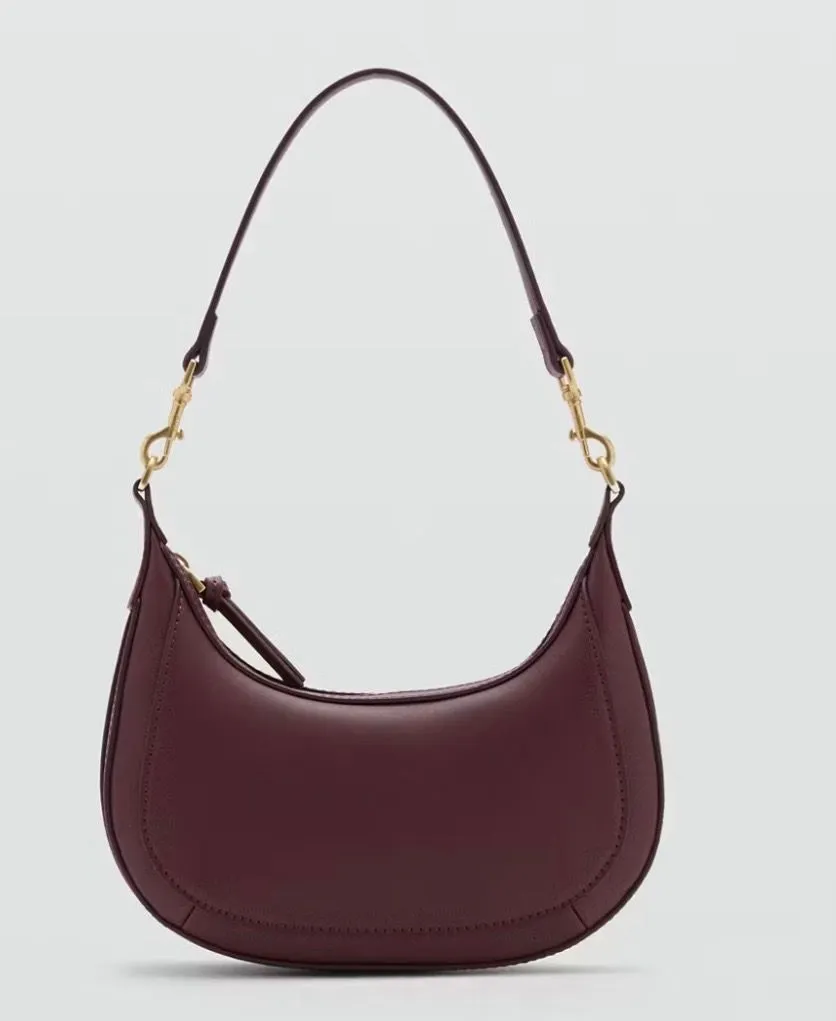 MANGO Purple Oval Mini Purse (w/ Crossbody Strap)