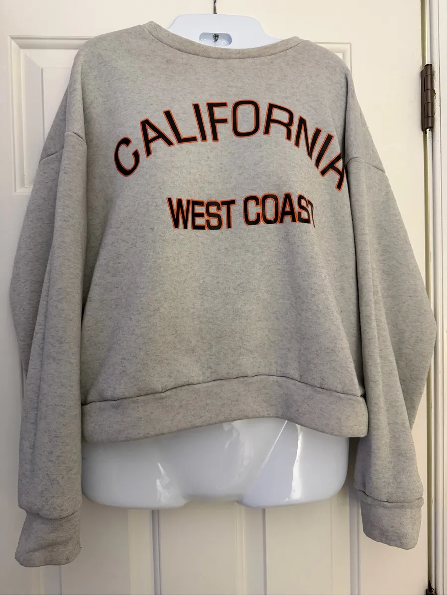 π©· 3/$18 Vintage Style California West Coast Gray Graphic Sweatshirt Pullover M Size M