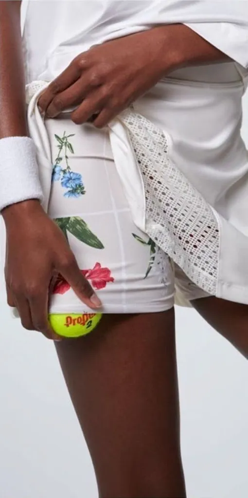 Tuckernuck White and Fresh Buds Perforated Tennis Skirt TNUCK SPORT M