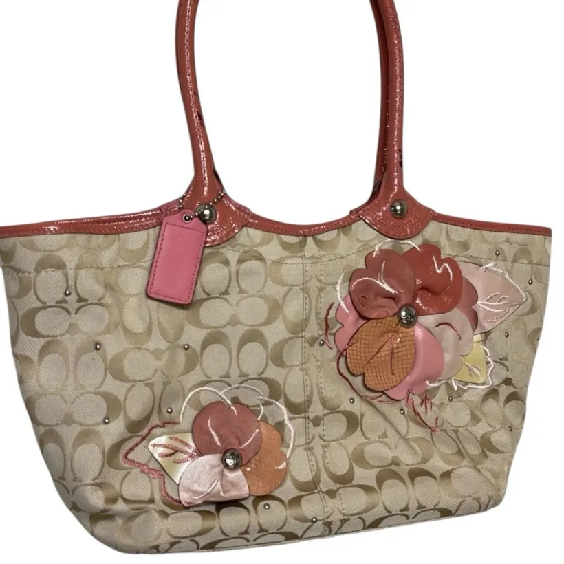 Coach Signature Floral Tote Bag Handbag Y2K