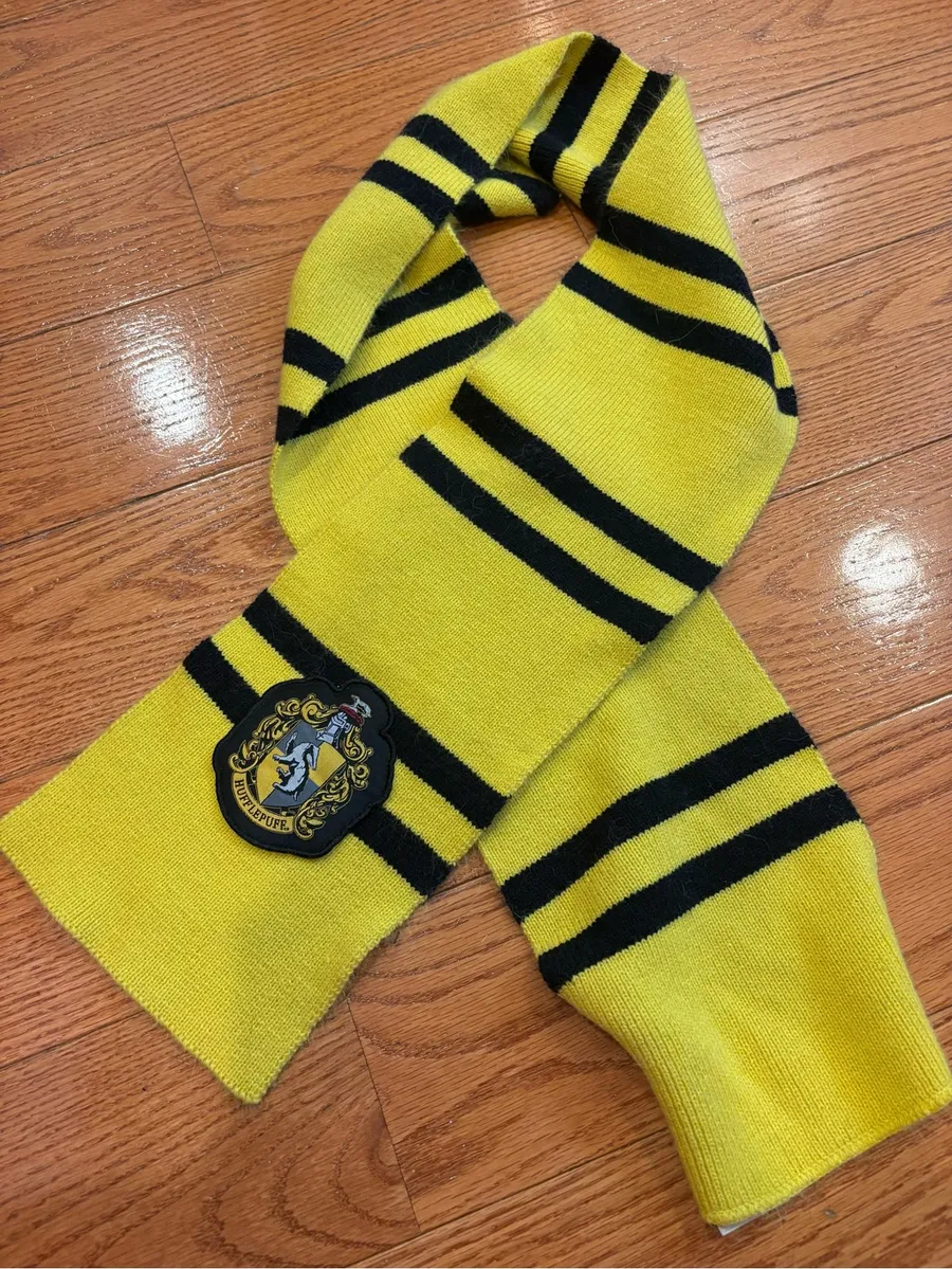 Harry Potter Hufflepuff Scarf Yellow Black Wizarding World 56” Unisex