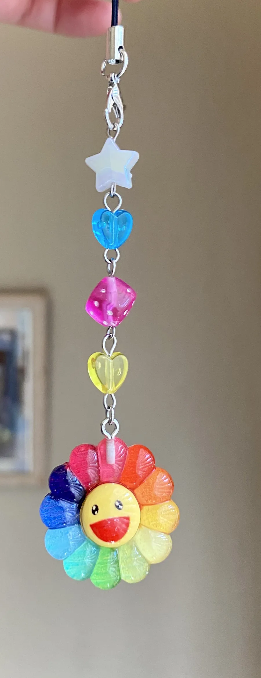 Kawaii retro y2k Rainbow flower & dice phone strap/accessory/keychain/bag charm/display💖