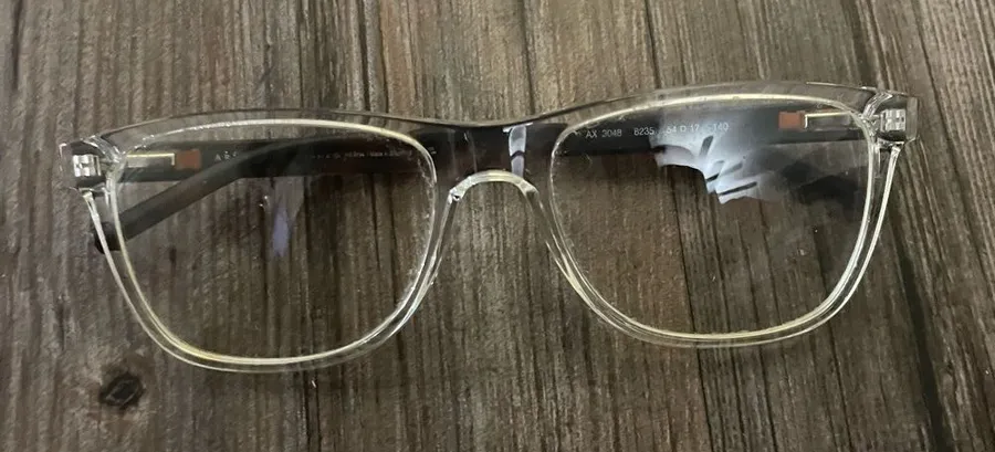 Armani Exchange AX3047 8235 Transparent Crystal Cat Eye Womens Eyeglasses 53mm