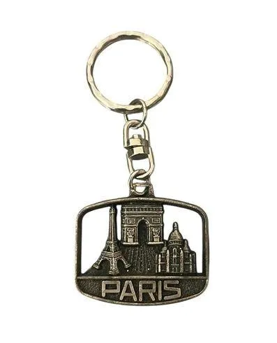 Vintage Mirel PARIS Keychain Made in France Silver Metal