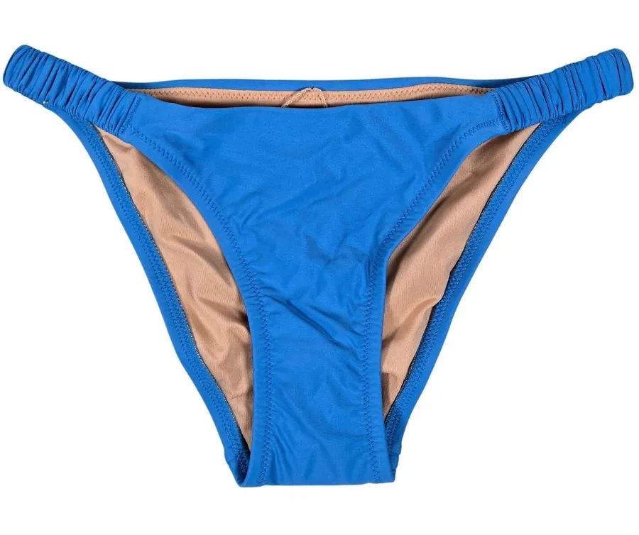 J. Crew Scrunchie-strap full-coverage bikini bottom Blue XXS NWT