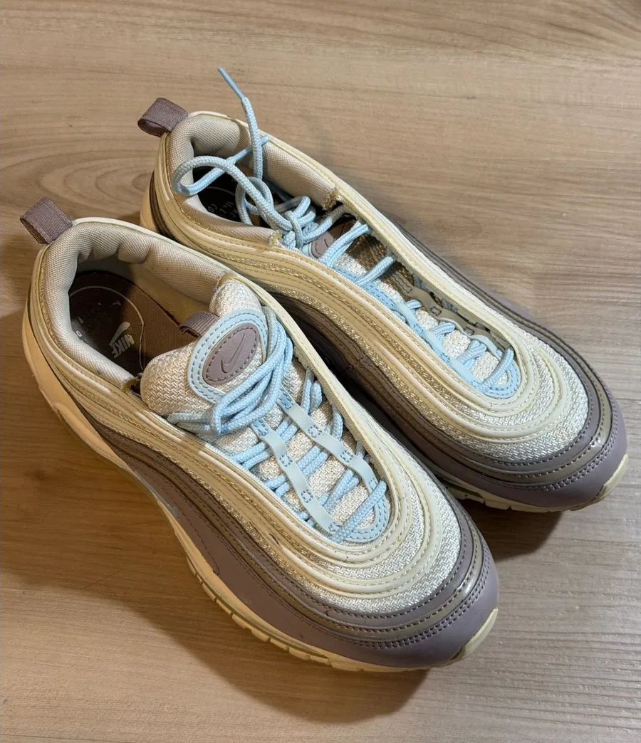 Nike Air Max 97 Plum Chalk Light Cream 8 Women Sneakers 921733-018 Running