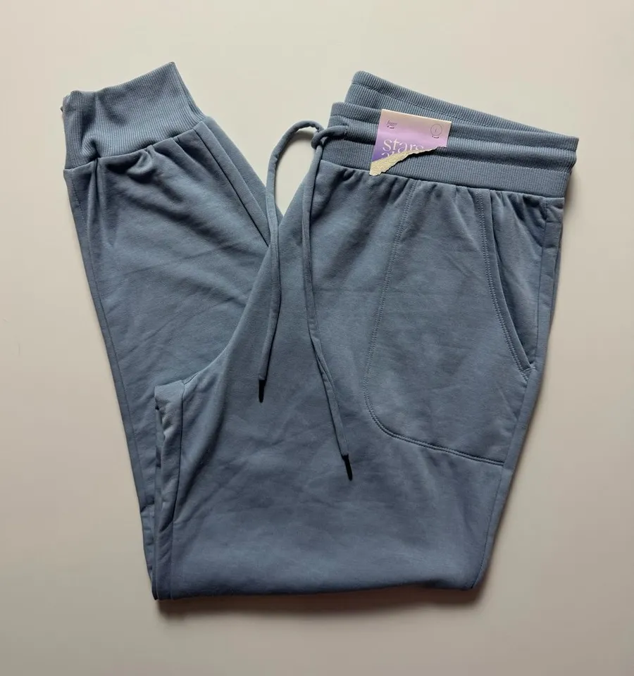 NWT Stars Above Beautifully Soft Fleece Joggers, Blue, Size L