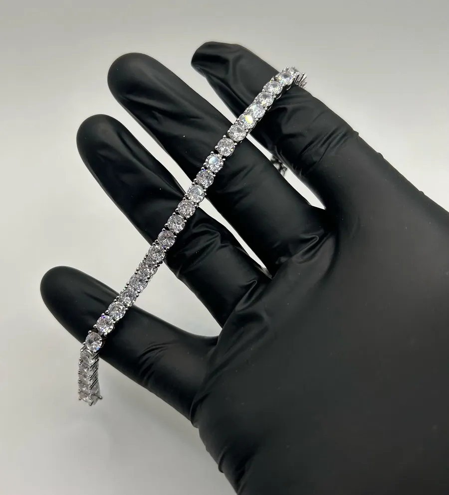 Moissanite Iced Out Tennis Bracelet Silver 5mm 7” Brand New VVS1 Fast Shipping