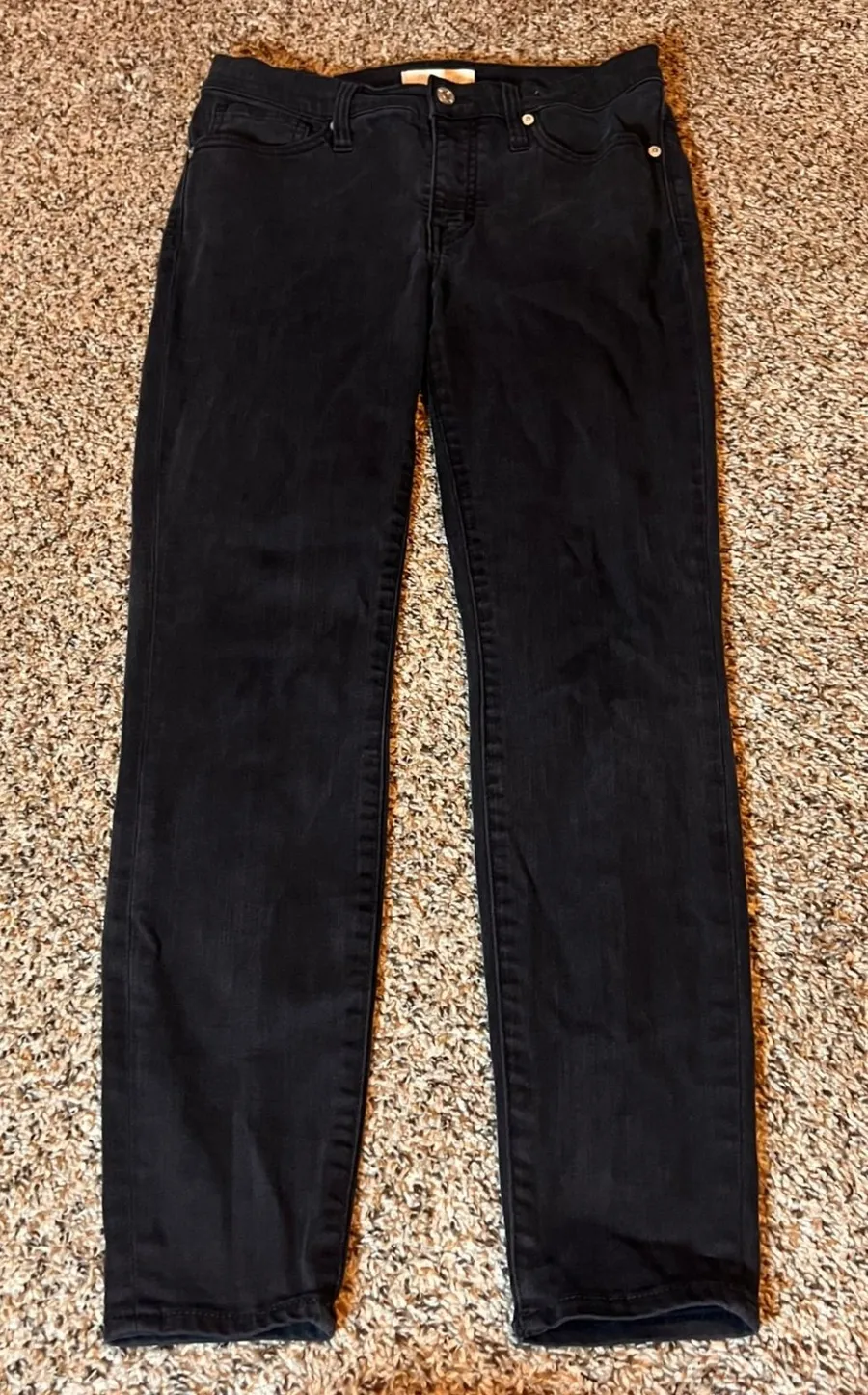 Madewell High Rise Skinny Jeans Black Wash Denim Everyday Casual Size 28
