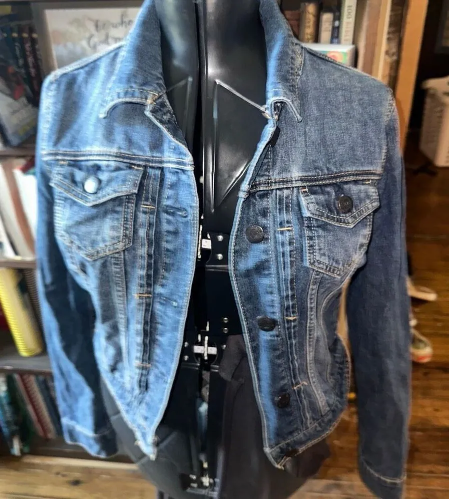 Aeropostale denim distressed L normcore basic classic jacket
