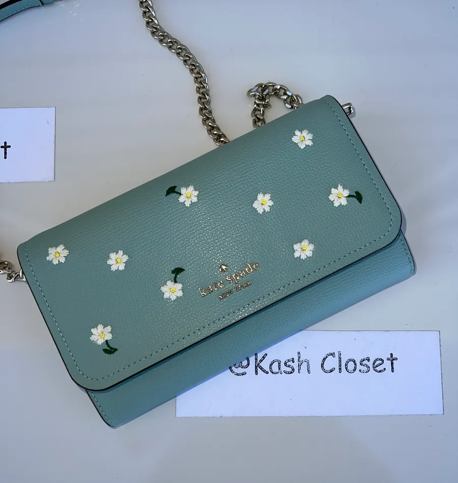 Darcy Embroidered Chain Crossbody & Convertible Wallet
