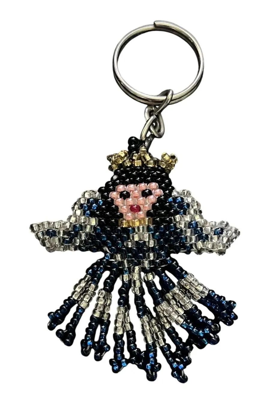 Hand Beaded Evil Queen Angel Keychain Bag Charm Snow White Fan