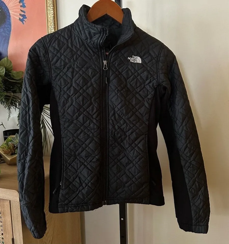The North Face Quilted Down Puffer Jacket Winter Full Zip Black Size XS