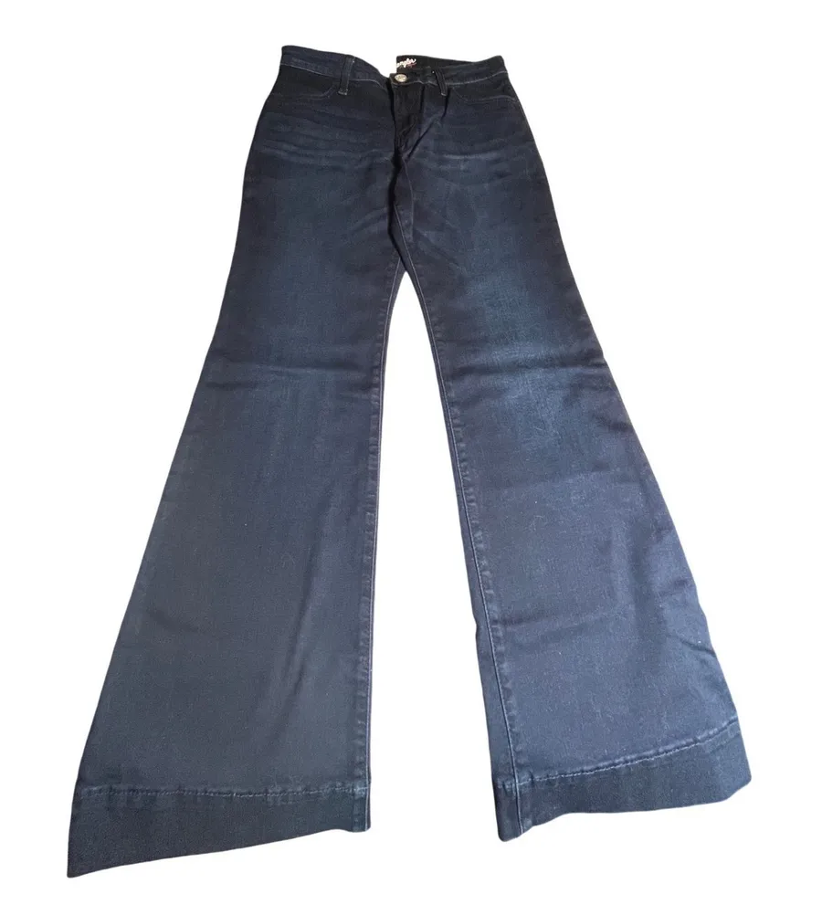 NWT Wrangler Retro Mae Mid Rise Flare Jeans Blue Stretch Denim 9/10x30 Size undefined