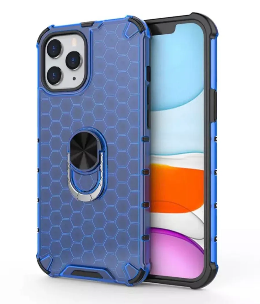 iPhone 12Pro Max Cute Honeycomb Airbag Shockproof Case W/ Ring