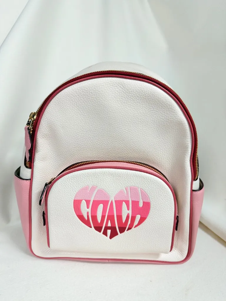 Coach Court Backpack With Stripe Heart Motif CA246