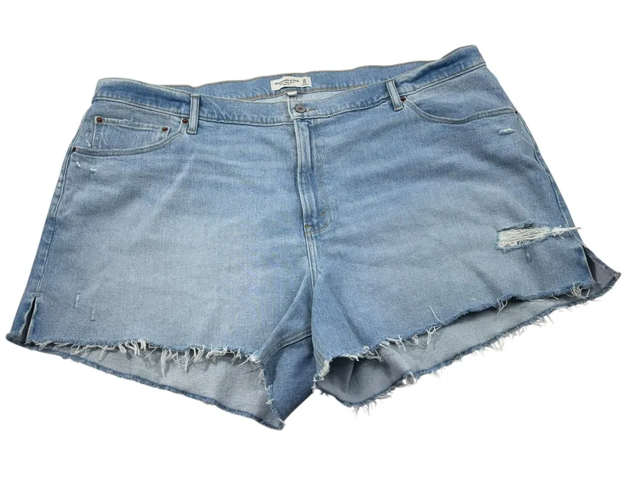 Abercrombie & Fitch The 4" High Rise Mom Short Distressed Cutoff Denim Plus Size