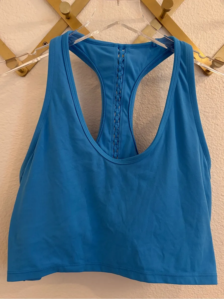 Offline by Aerie Real Me Xtra Macrame Racerback Sports Bra XL Blue