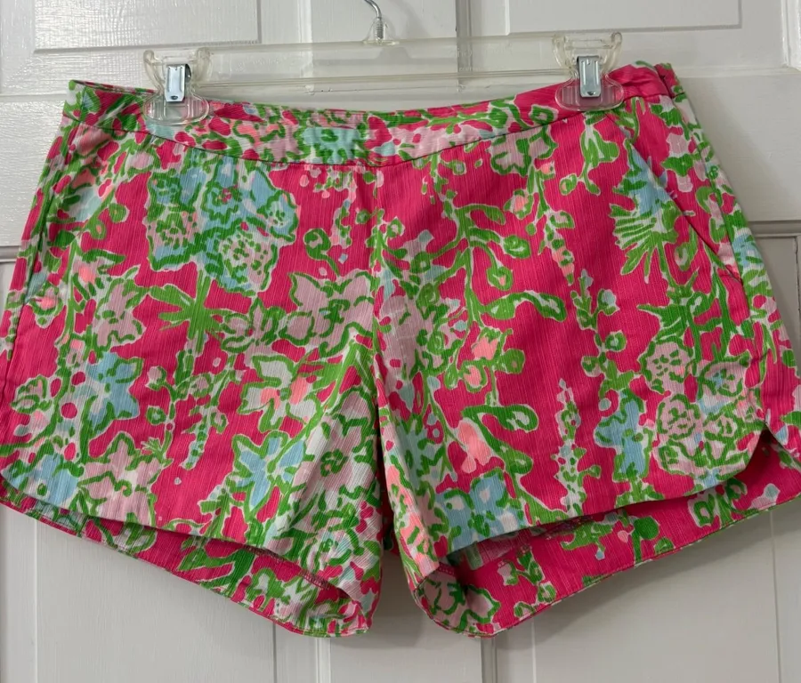 Lilly Pulitzer Adie Shorts 4 Flamingo Pink Southern Charm Resort Beach Preppy