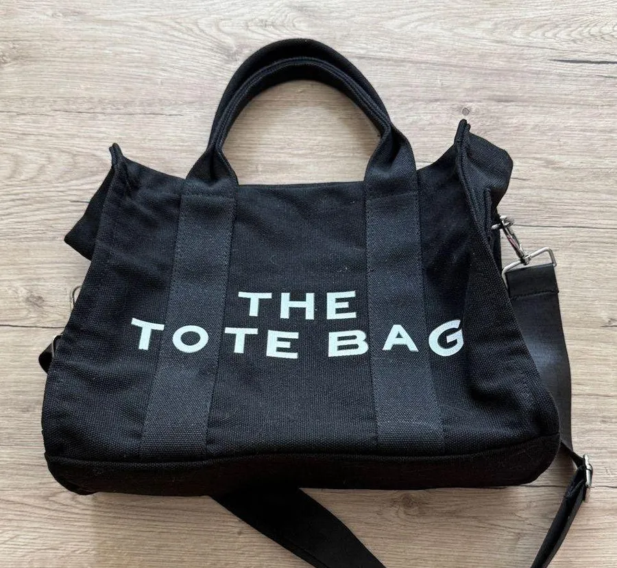 Black Canvas Tote Bag