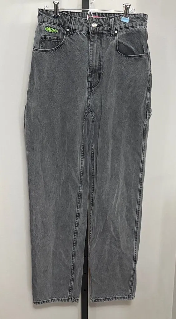 Empyre Tori 90s Size 4 Black Wash Carpenter Skate Jeans Baggy Denim Gray