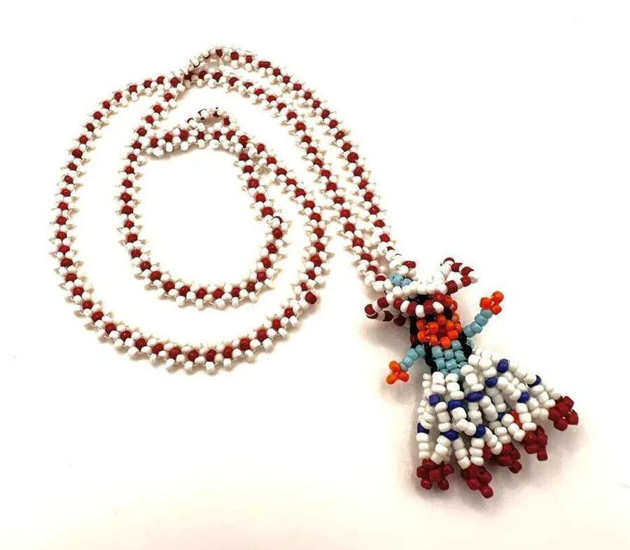 American Indian seed kachina doll necklace