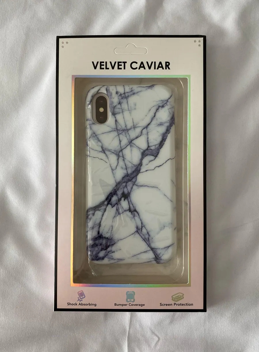 White And Black Marble Detail iPhone XS Phone Case