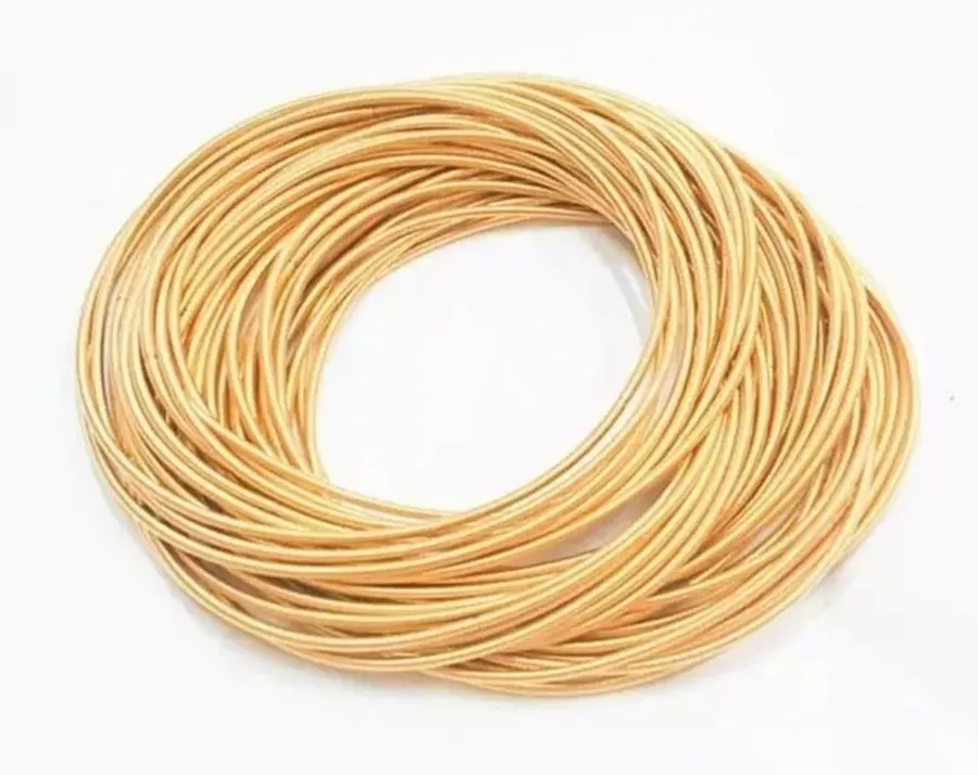 NEW 2 mm Gold Plated Stainless Steel 316L Stackable Guitar String Bracelets