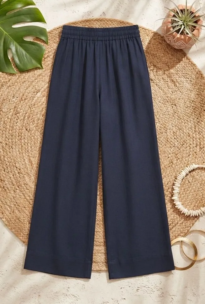 YOGALICIOUS Black Casual Wide Leg Lounge Pants | High Smocked Waist