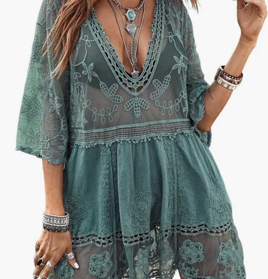 Green/Teal Lace Cover