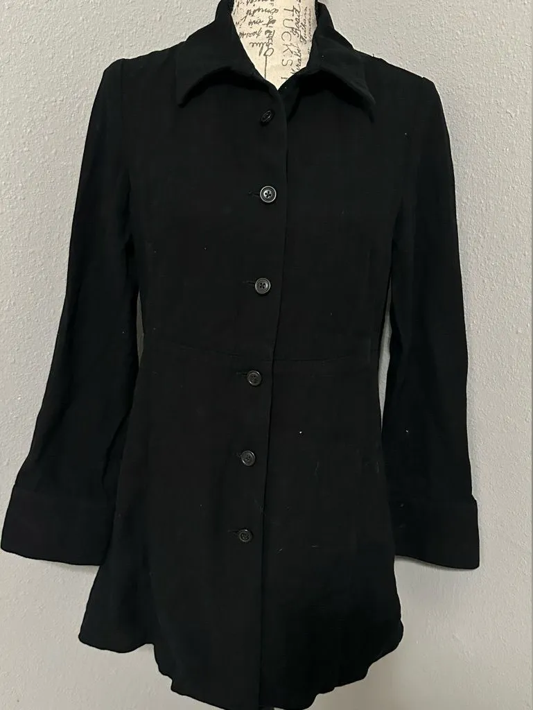 GAP Elegant Black Women's Coat COAT SIZE S in great condition 100% cotton cute 🥰