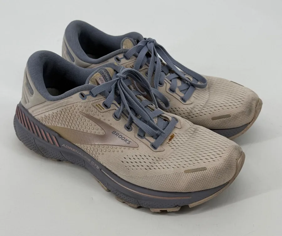 Brooks Adrenaline GTS 22 Womens 8.5 Running Shoes Gray Rose Gold