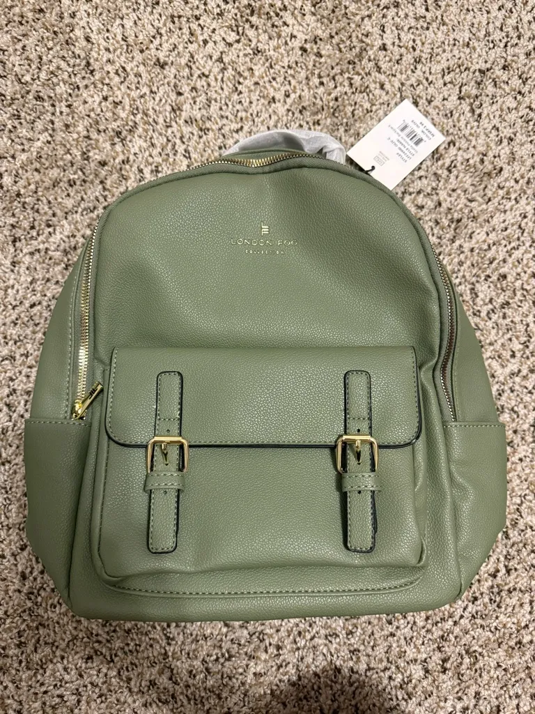 New London Fog Stella pebble olive backpack