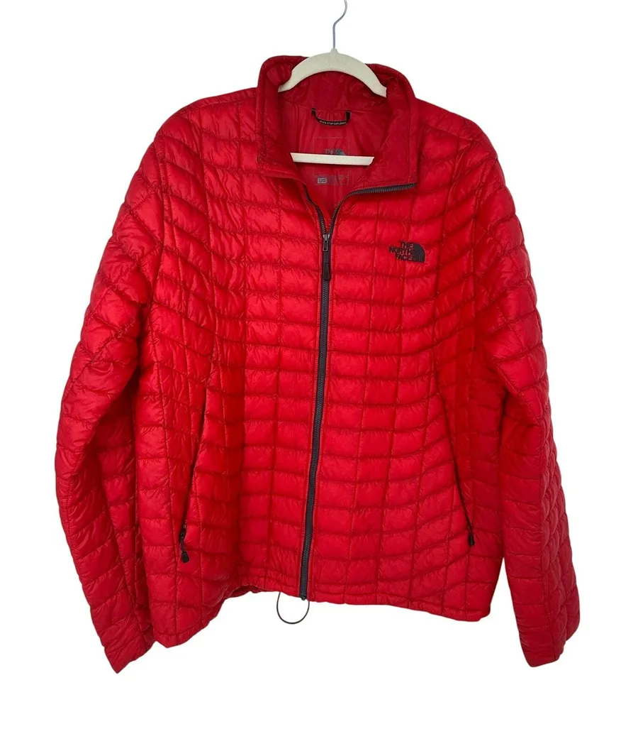 The North Face ThermoBall Insulated Jacket Men’s Large Red Full Zip Packable