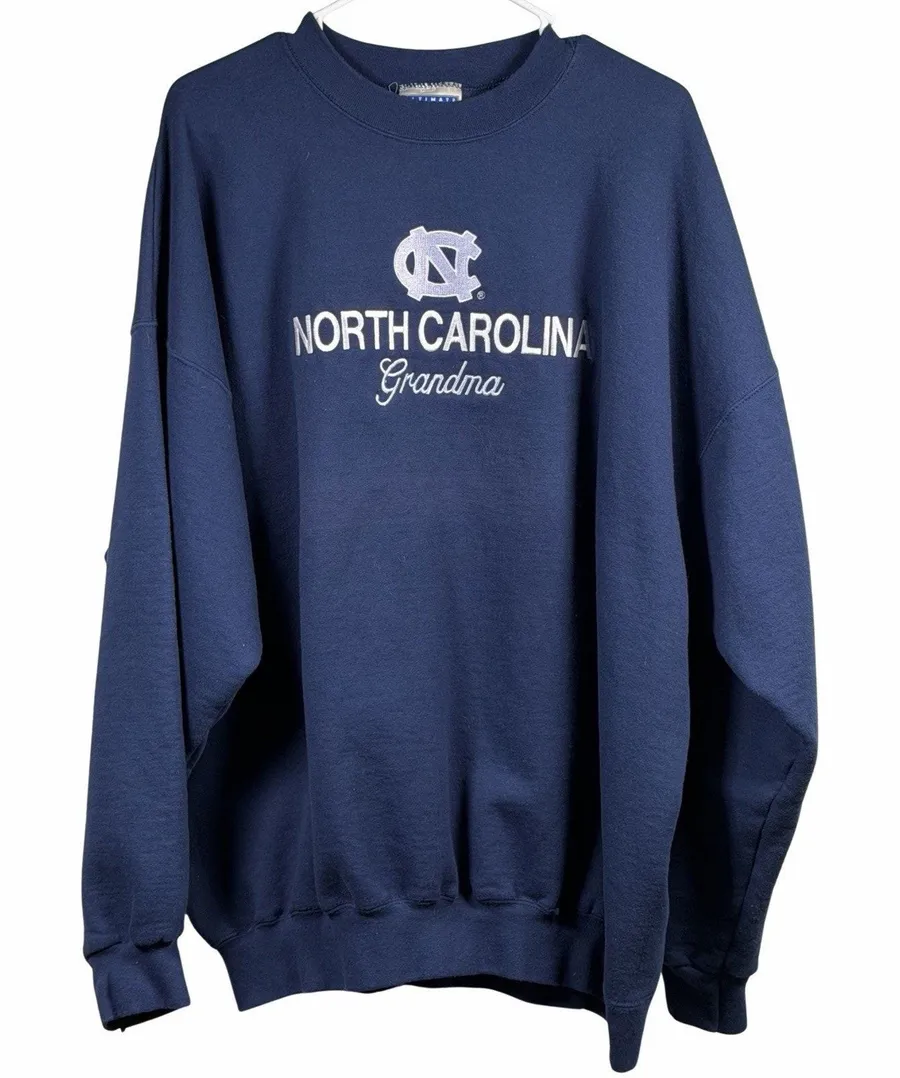Vintage UNC Tar Heels Grandma Sweatshirt Women's 2XL Blue Crewneck