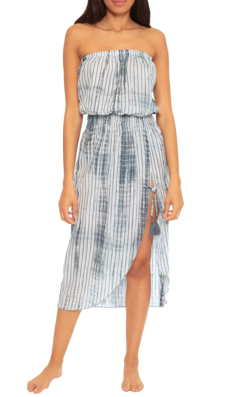 NWT Becca Sol Line Strapless Swim Bathing Suit Cover Up Dress Women's Size Large